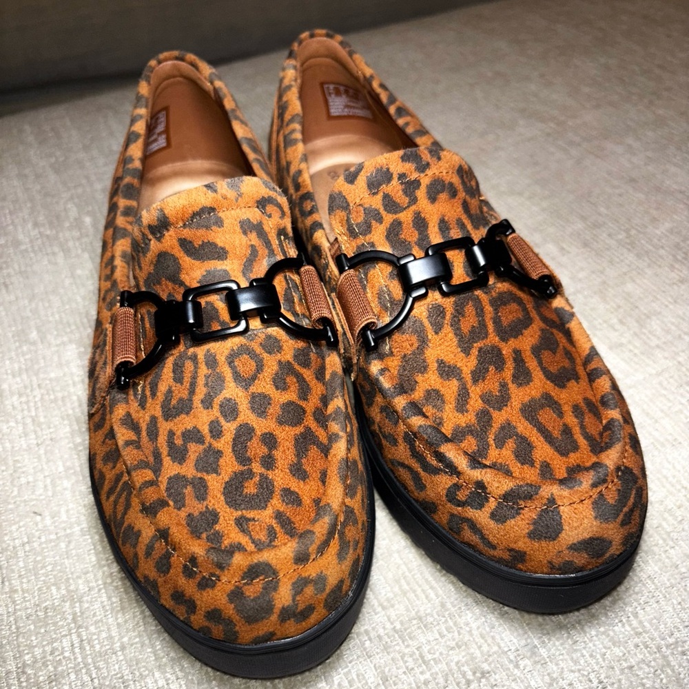 Clarks Collection Leopard Print Platform Loafers … - image 3